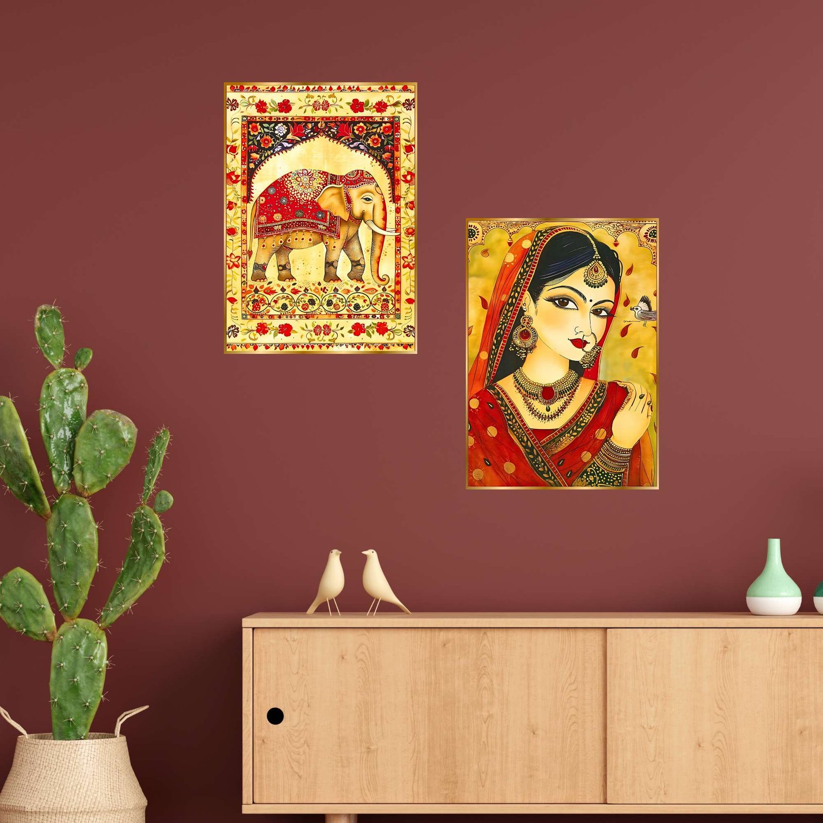 Set of Two Wall Paintings for Wall Dacoration Golden Framed Wall Paintings for Living Room & Bedroom Wall Art for Home Decoration & Office Wall Dรฉcor (14x11 inch CH-GD2-11) - Image 2